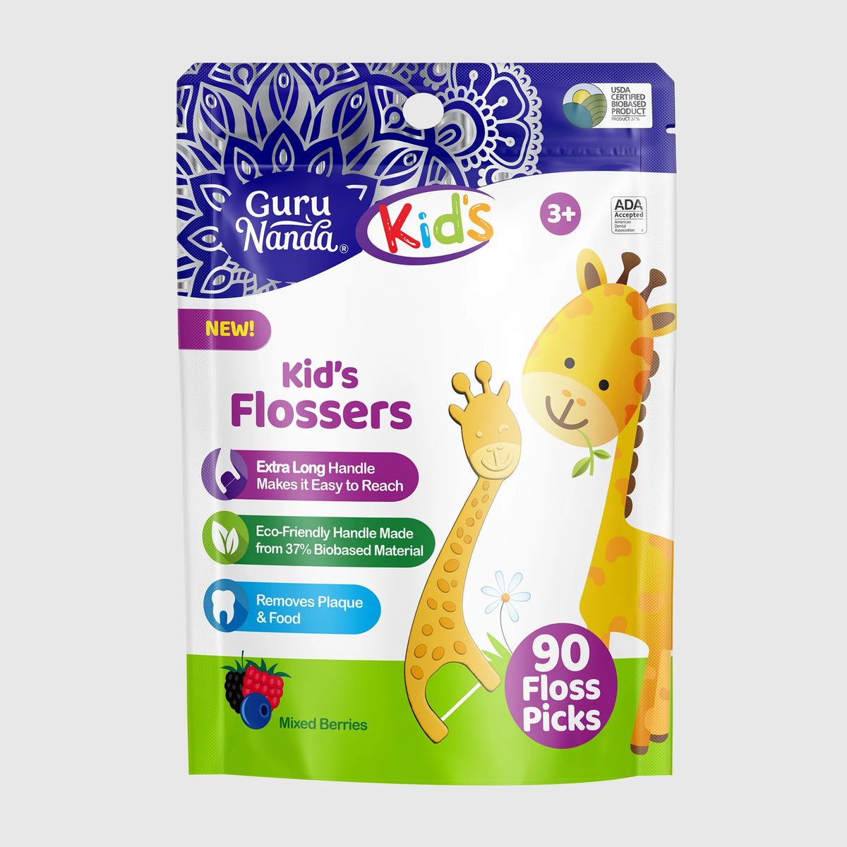 Kids' Giraffe Shaped Flossers, Fluoride-Free
