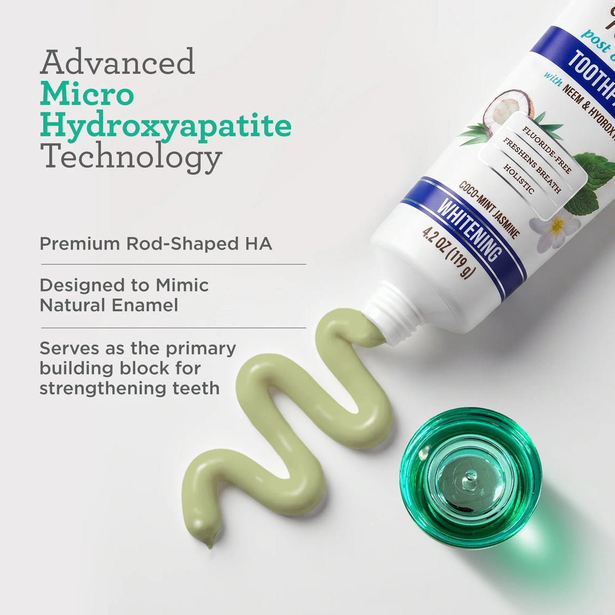Hydroxyapatite & Neem Whitening Toothpaste, Fluoride Free